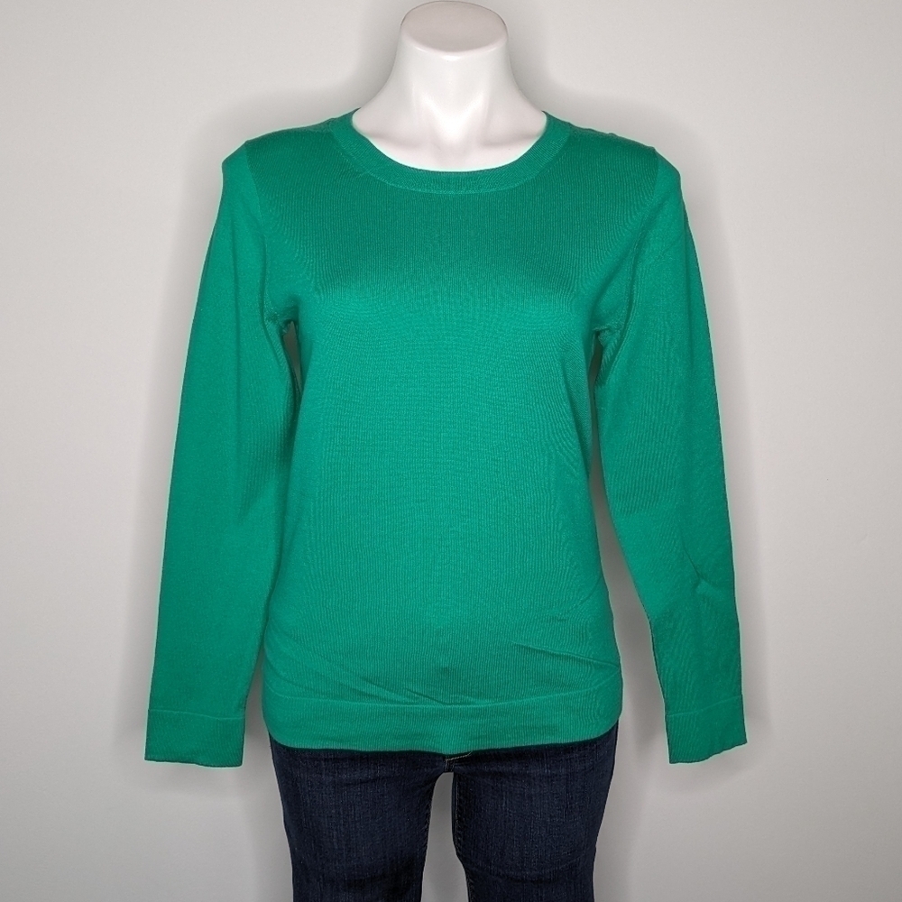 NWT J by J Crew green long sleeve 100% cotton sweater S